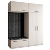 GARDEROBENSCHRANK REMA 200/240/60 cm Modern Kaschmir - Kaschmir/Schwarz, Holzwerkstoff (200/240/60cm) - MASSENO