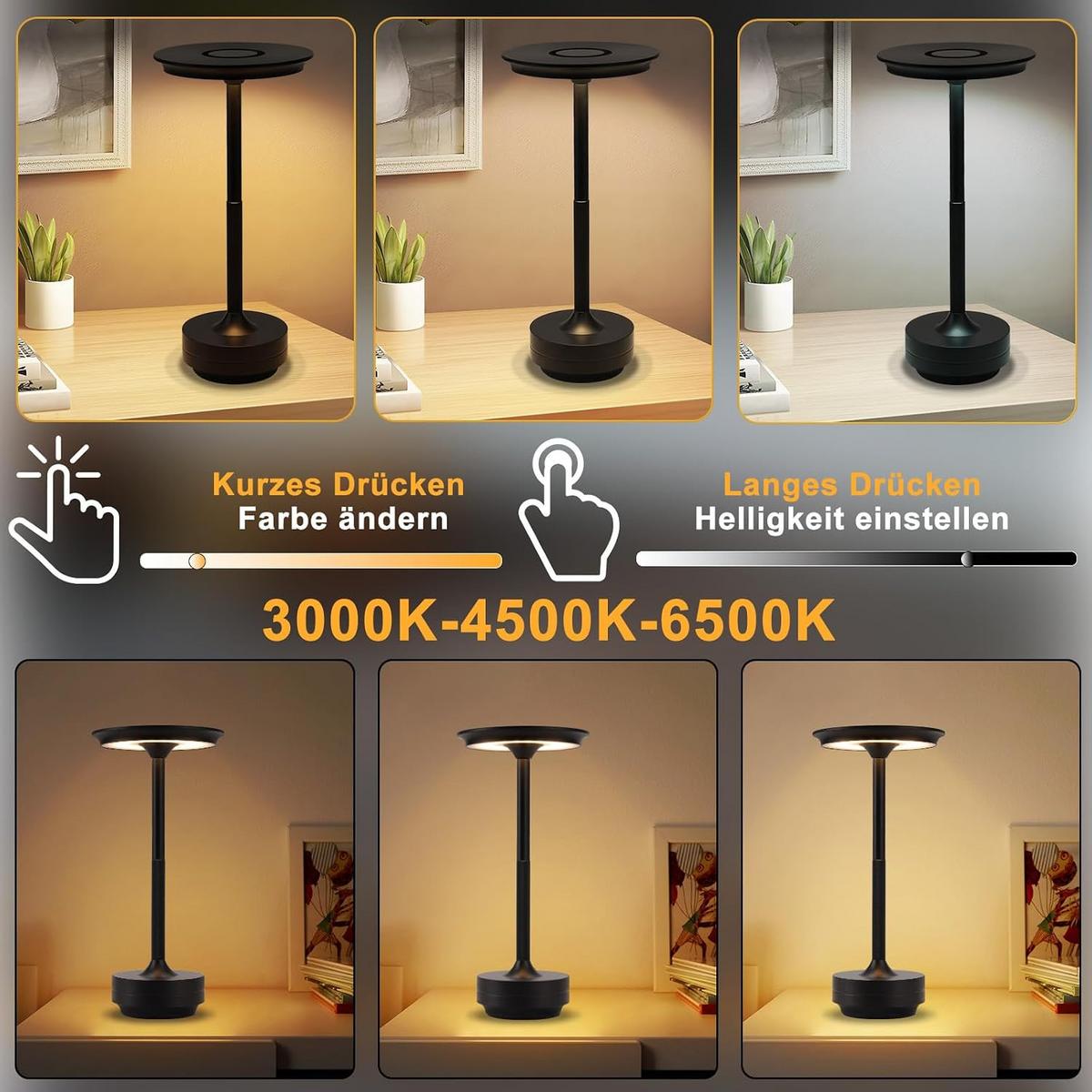 TISCHLEUCHTE Lichting 12.8/12.8/27 cm - Schwarz, Kunststoff/Metall (12.8/12.8/27cm) - ZMH