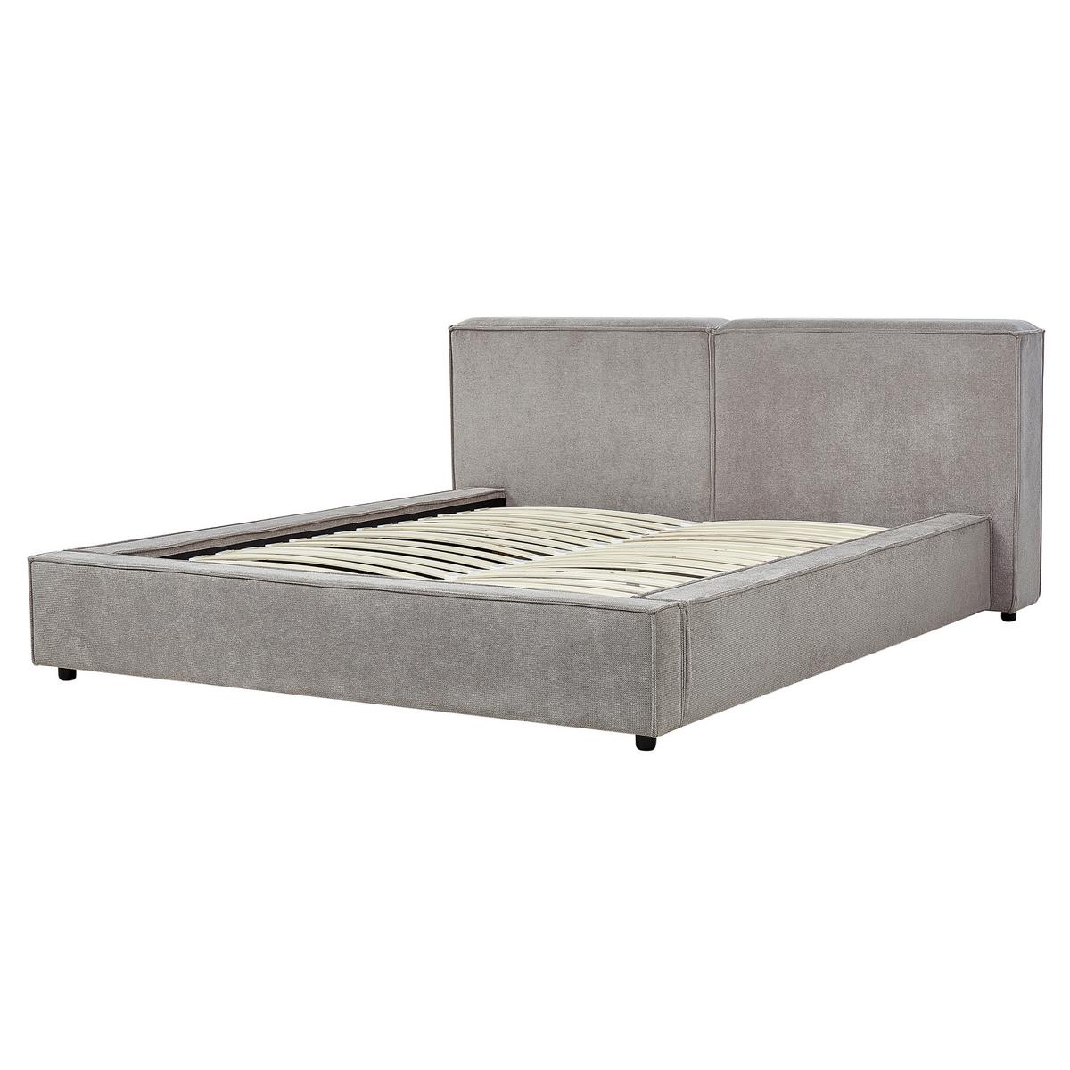 POLSTERBETT 160/200cm Grau Linards - Grau, Textil (160/200cm) - Beliani