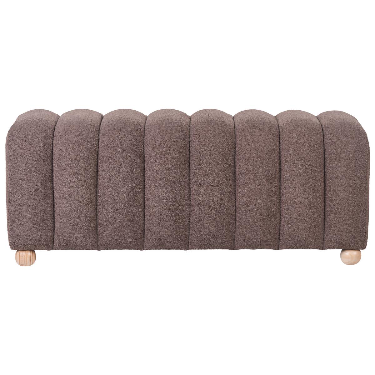 POLSTERBANK Bouclé Braun Idyllwild - Braun, Textil (111/45/39cm) - Beliani