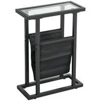 BEISTELLTISCH Couchtisch mit Stofftasche, Schwarz, 40 x 18 x 55,5 cm - Schwarz, Metall (40/18/55.5cm) - HOMCOM