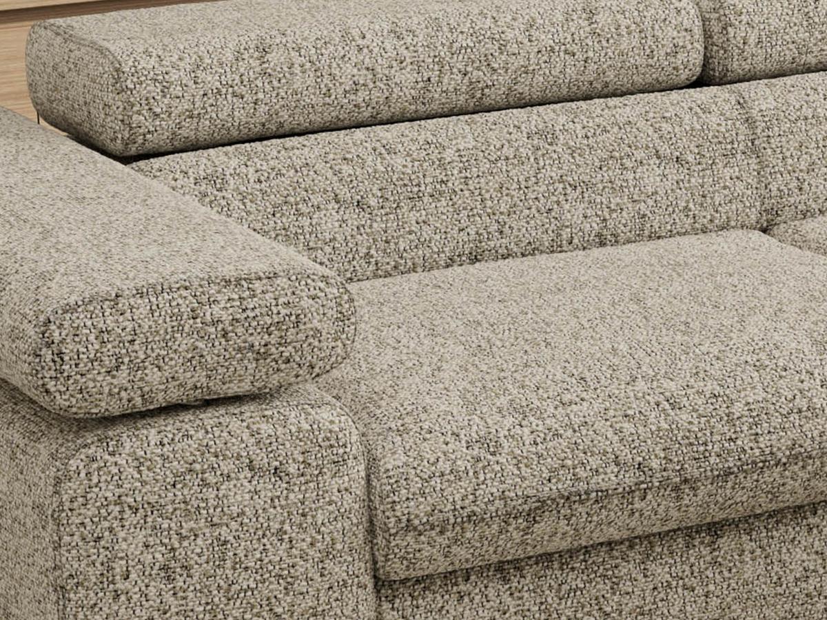 ECKSOFA PABLO L Beige Struktur - Rechts Seite - Beige/Schwarz, Textil/Metall (273/208cm) - MKS