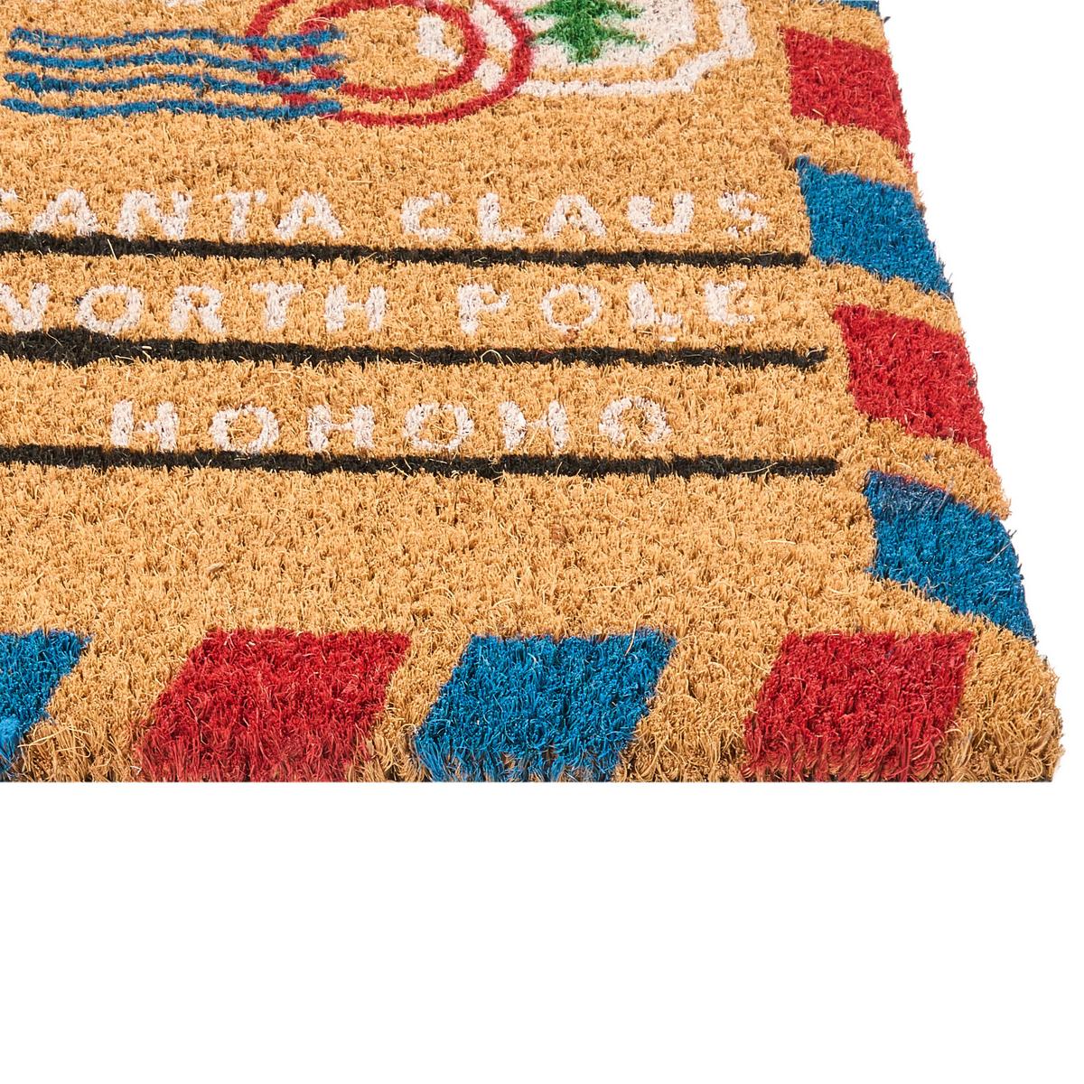 FUSSMATTE Naturfarben 50/80 cm Weihnachtsmotiv Kokosfasern Katalla - Naturfarben, Textil (50/80cm) - Beliani