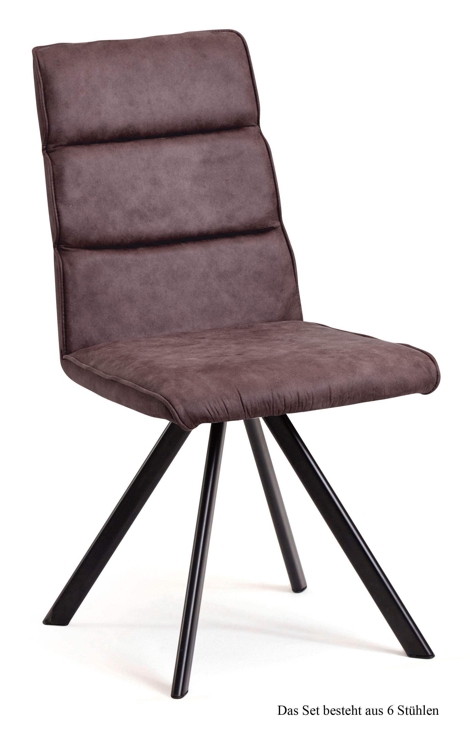 ESSZIMMERSTUHL (6er-Set) Ddene 47x92x60 Schwarz/Braun - Schwarz/Braun, Kunststoff (60/92/47cm) - 58aufmkessel
