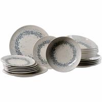 TELLER-SET Cecina Graphit 18-tlg. - Beige/Grau, Keramik (2/2/2cm) - Ritzenhoff Breker