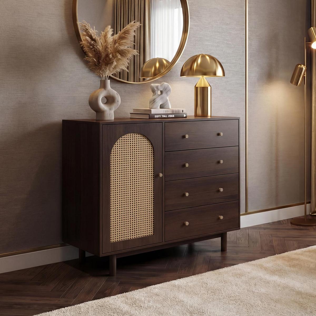 KOMMODE Walnuss - Walnussfarben, Holz (100/95/40cm) - MCW