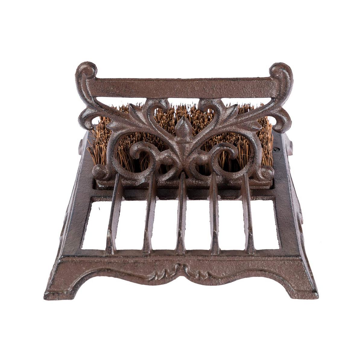 STIEFELKRATZER mit Bürste, Gusseisen - Braun, Metall (22/27cm) - Homescapes