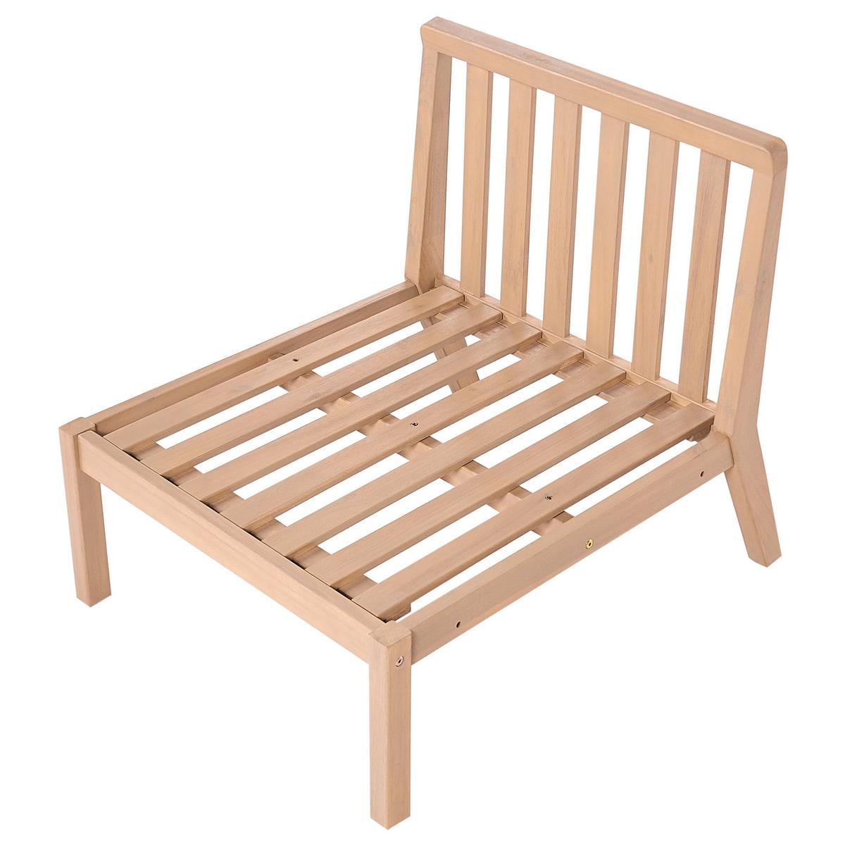 1-SITZER Garten-Sesselmodul Akazienholz Hellbraun Rivello - Hellbraun/Beige, Holz (66/84/80cm) - Beliani