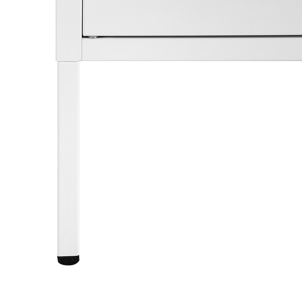 LOWBOARD Metall weiß 2 Türen Morley - Weiß, Metall (118/60/40cm) - Beliani