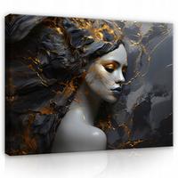 LEINWANDBILD Abstrakt Frau Marmor 120x80 - Multicolor, Holzwerkstoff (120/80cm) - Wallarena