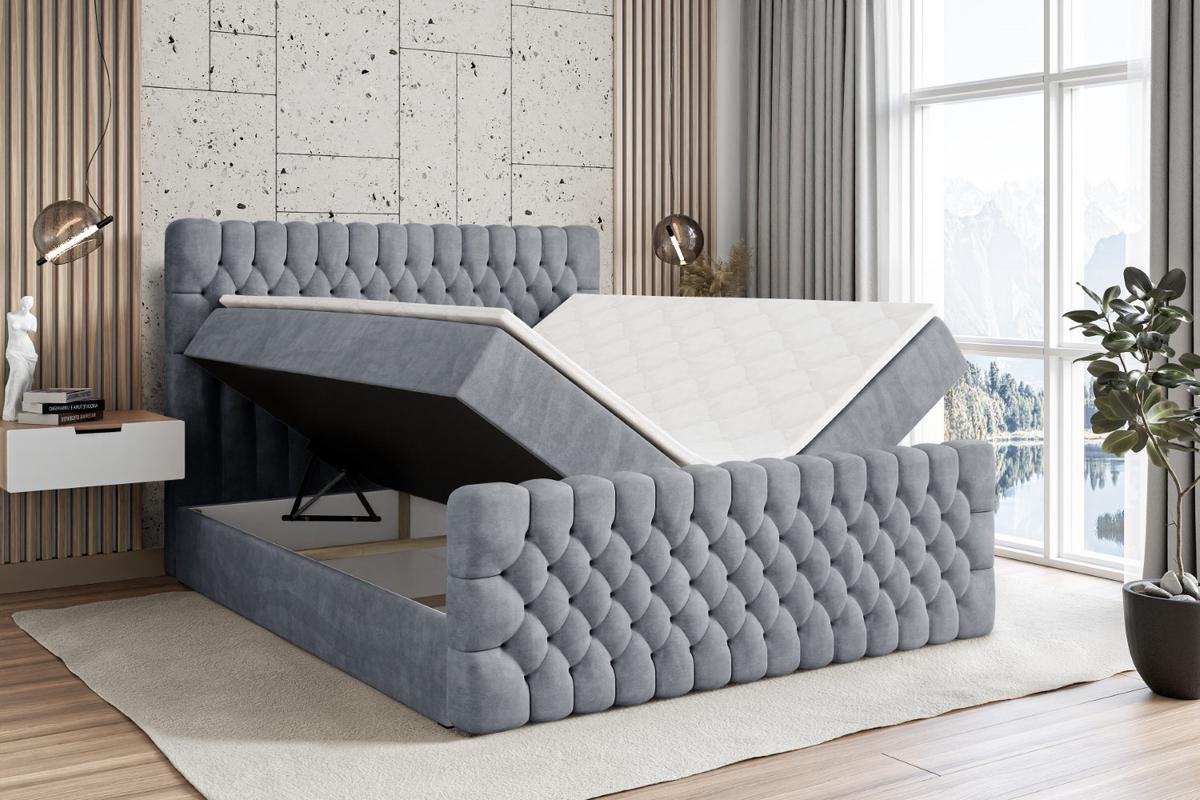 BOXBETT SERENE-Z - 200 x 200 - H4 - Grau - Grau, Holzwerkstoff (200/200cm) - ALTDECOR