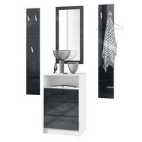 GARDEROBE Pino Schwarz Hochglanz - Schwarz Hochglanz, Holzwerkstoff (135/190/36cm) - Vladon