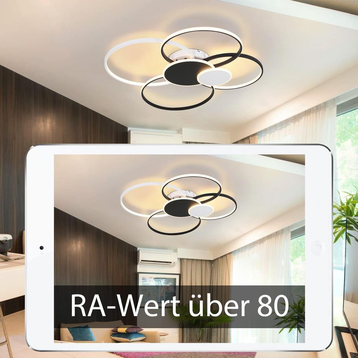 LED-DECKENLEUCHTE Christian 94/92/11 cm - Schwarz/Weiß, Kunststoff (94/92/11cm) - Nettlife