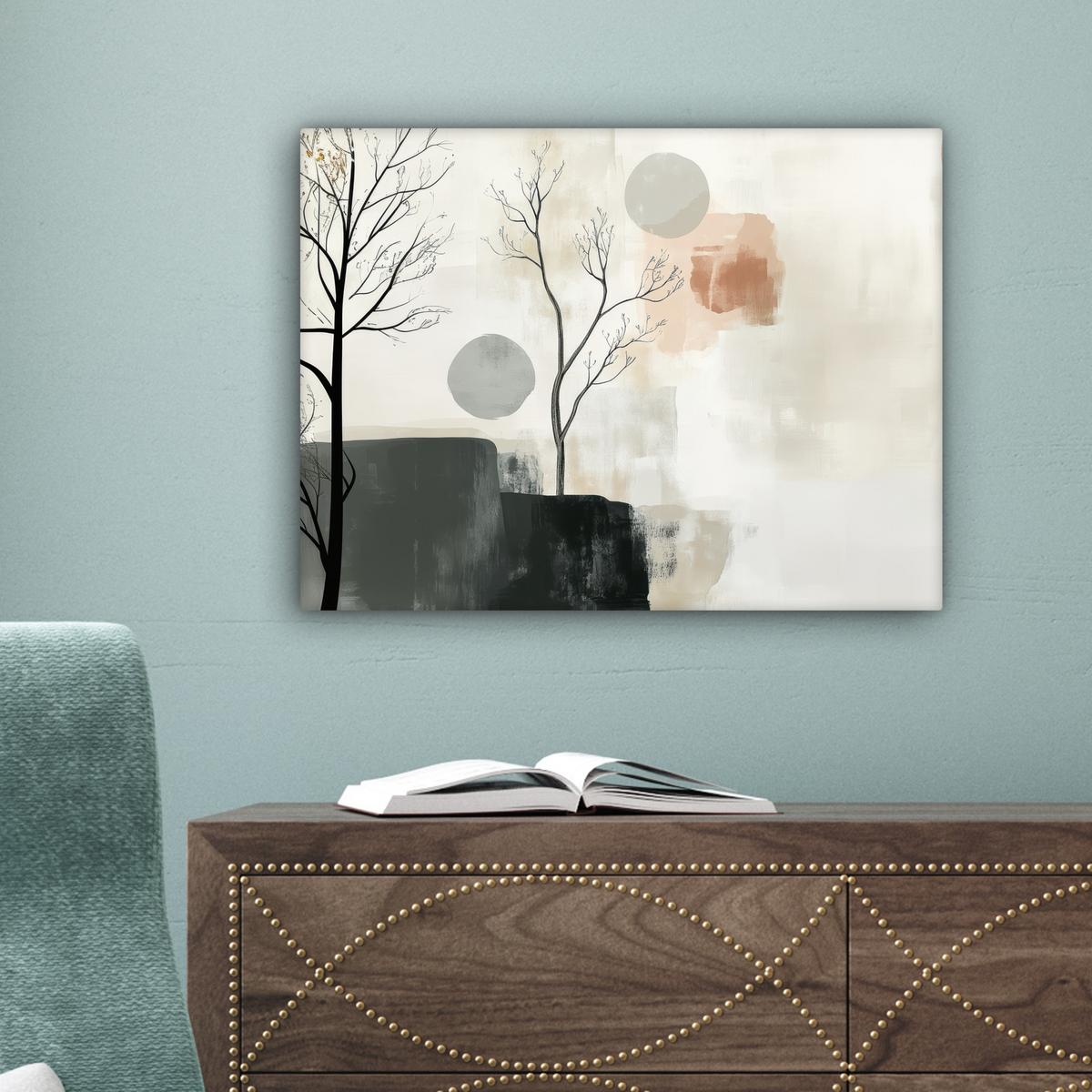 LEINWANDBILD Wabi sabi - Beige - Pflanze Wandbild 40x30 cm - Sandfarben, Textil (40/30cm) - MuchoWow
