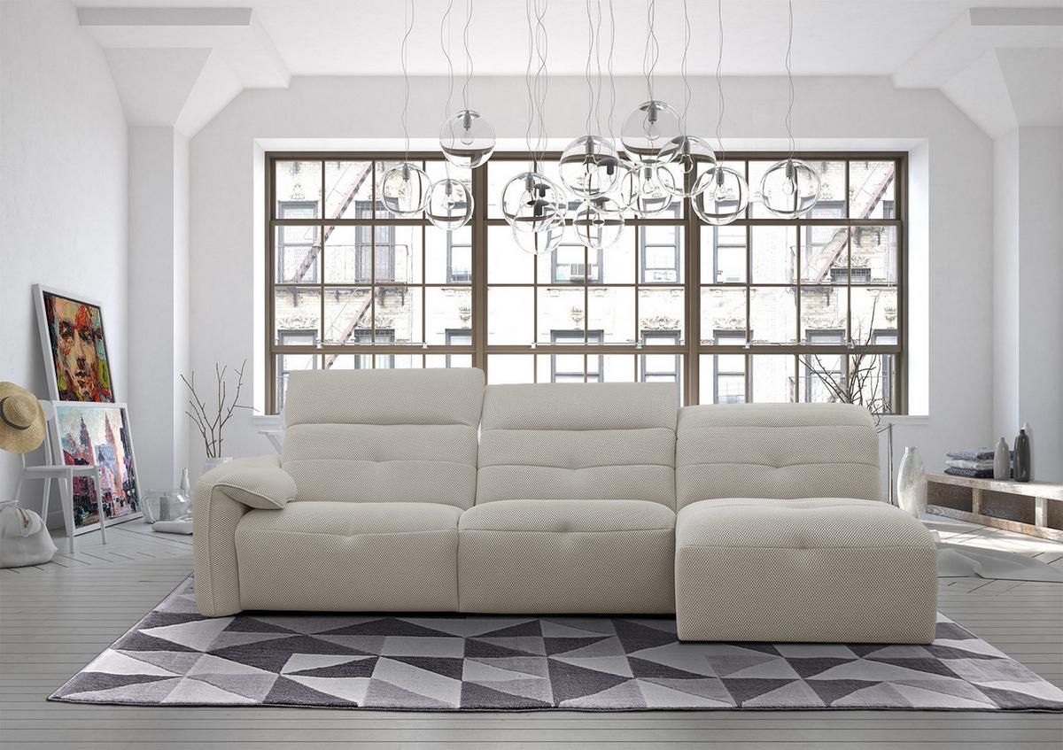 ECKSOFA TRENTO 4-Sitzer, beige - Beige/Schwarz, Holzwerkstoff/Kunststoff (262/165cm) - Wozimo