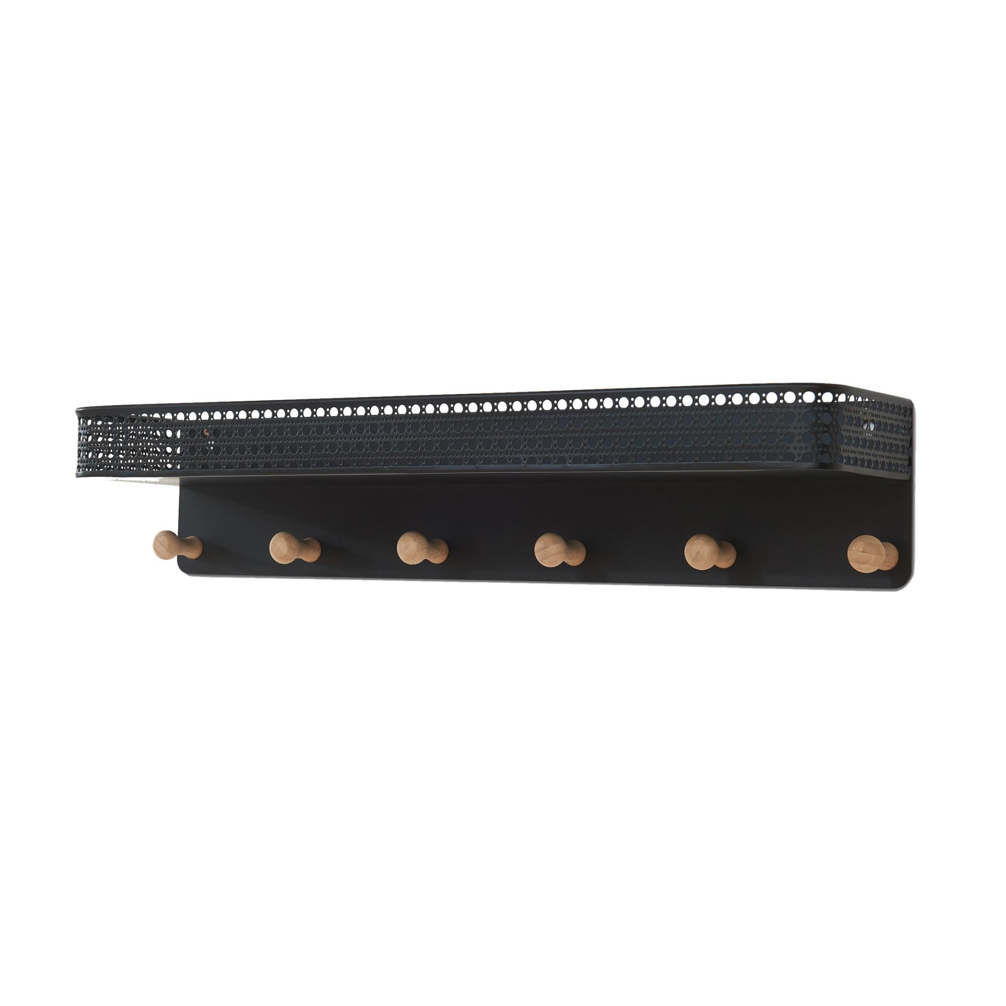 WANDGARDEROBE Jäller - Schwarz, Metall (60/12/13.5cm) - [en.casa]
