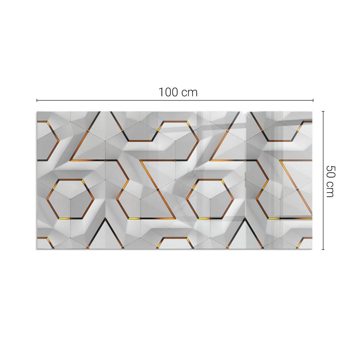 GLASPLATTE für Kamin 100x50 cm - Weiß, Glas (100/50/0.4cm) - TULUP