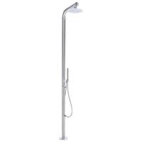 FREISTEHENDE Gartendusche Silber Marudi - Silberfarben, Metall (57/230/17cm) - Beliani