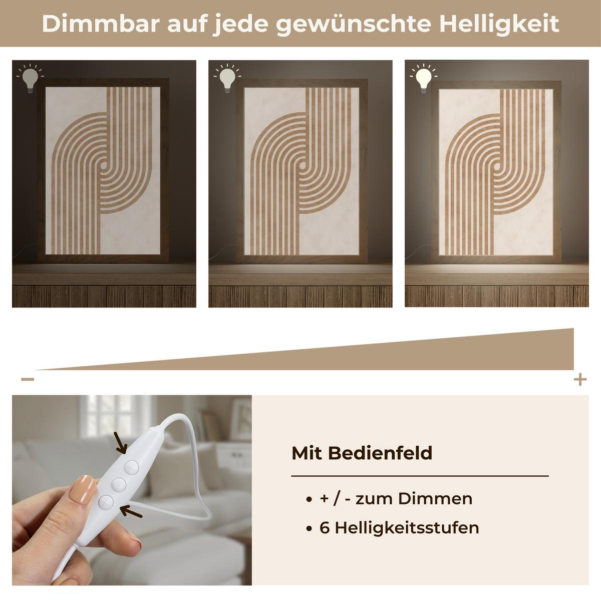 WANDLEUCHTE Symmetrische Biegung - kupferfarbig 20x30 cm - Beige, Holzwerkstoff (20/30/8cm) - OnlyWow