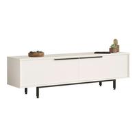 TV-ELEMENT Urejovle - Schwarz/Weiß, Holzwerkstoff/Metall (160/45/35.5cm) - [en.casa]