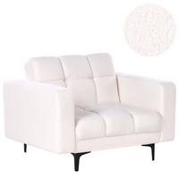 SESSEL Bouclé Weiß Alnes - Weiß, Textil (110/77/89cm) - Beliani