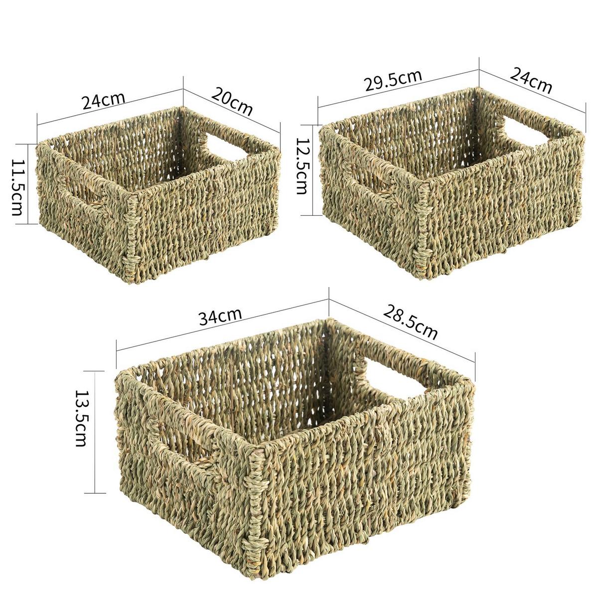 AUFBEWAHRUNGSKÖRBE CABO 3er Set natur - Naturfarben, Naturmaterialen (34/13/28cm) - IDIMEX
