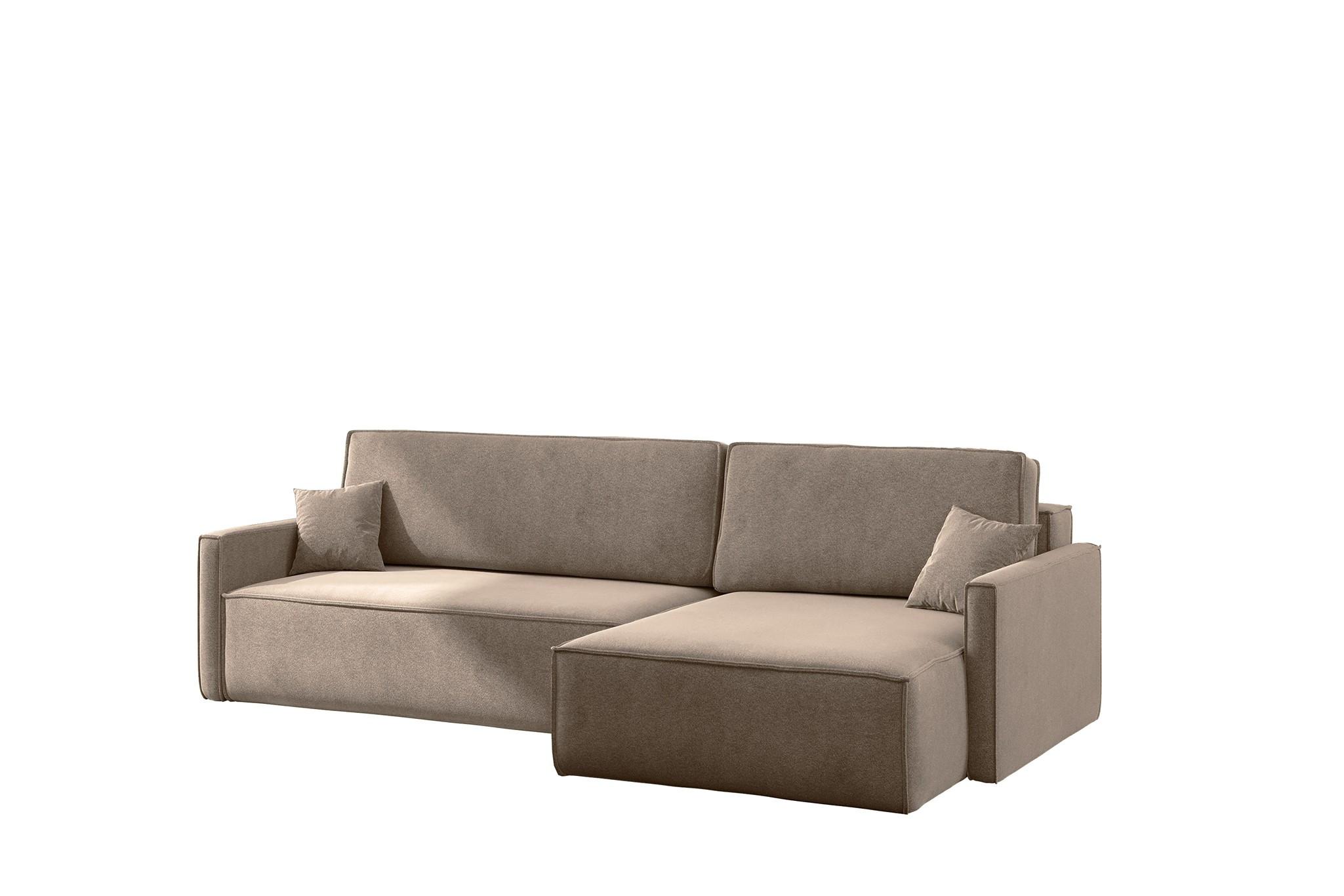 ECKSOFA Louis Salvador - Hellbraun, Holzwerkstoff/Textil (250/142cm) - Fun Möbel