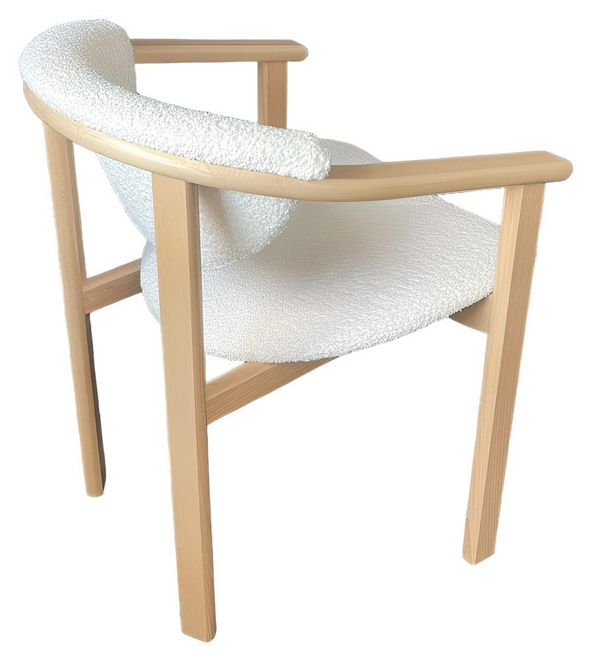 ESSZIMMERSTUHL KALLA 2er Set in Creme Boucle, massives Buchenholz 58/60/74 cm - Hellbraun/Creme, Holz/Textil (58/72/47cm) - WFL GROUP