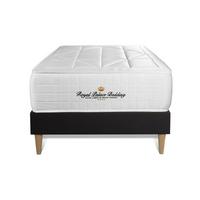 BETT Windsor Taschenfederkern und Memory-Schaum 90 x 200 cm h1 - Kit Bettgestell Schwarz - Beige/Schwarz, Karton/Holz (90/200cm) - ROYAL PALACE BEDDING
