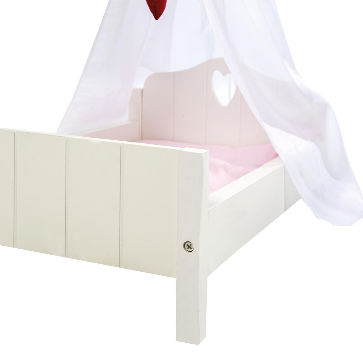 PUPPENSTANDBETT Fienchen - Weiß, Holzwerkstoff (30/60/52cm) - Roba
