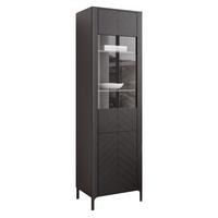 VITRINE LORIEN 59 cm Schwarz - Schwarz, Holzwerkstoff/Metall (59.6/197.1/40.6cm) - Idohome