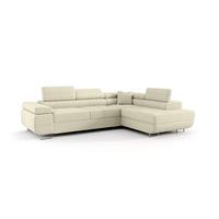 ECKSOFA Monaro Mit Schlaffunktion - Creme, Holzwerkstoff/Textil (275/202cm) - Fun Möbel