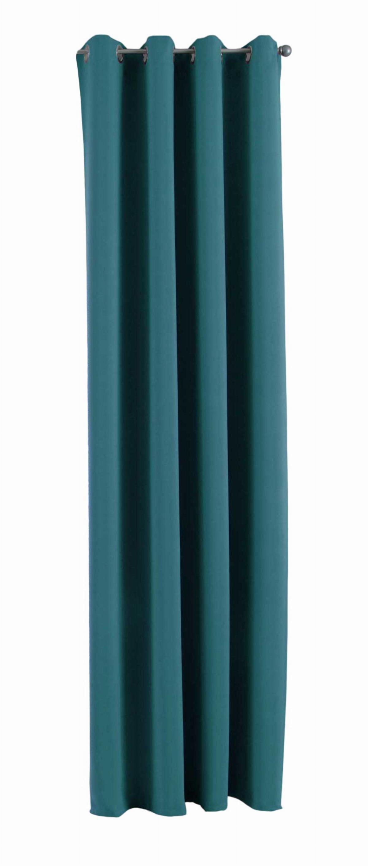 VORHANG »NEW YORK« HxB 225x140 cm Petrol - Petrol, Textil (140/225cm) - Gardinenbox