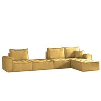 ECKSOFA Sande Xl In Raven - Gelb, Holzwerkstoff/Textil (372/192cm) - Fun Möbel