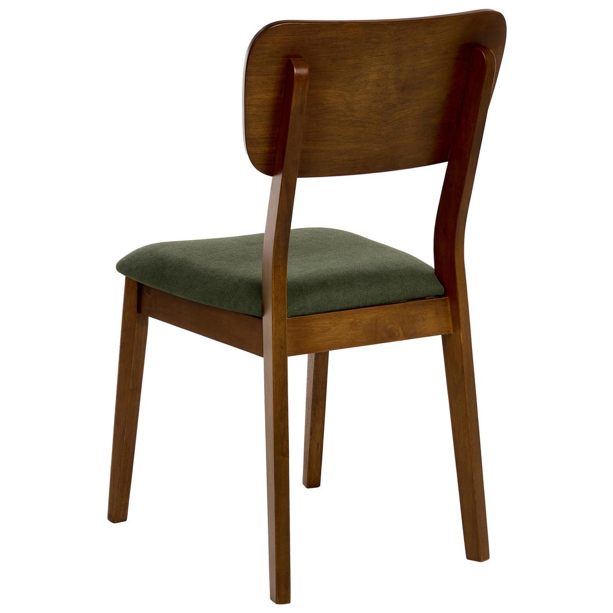 ESSZIMMERSTUHL 2er-Set Dunkelbraun Minier - Dunkelbraun/Grün, Holz (46/85/51cm) - Beliani