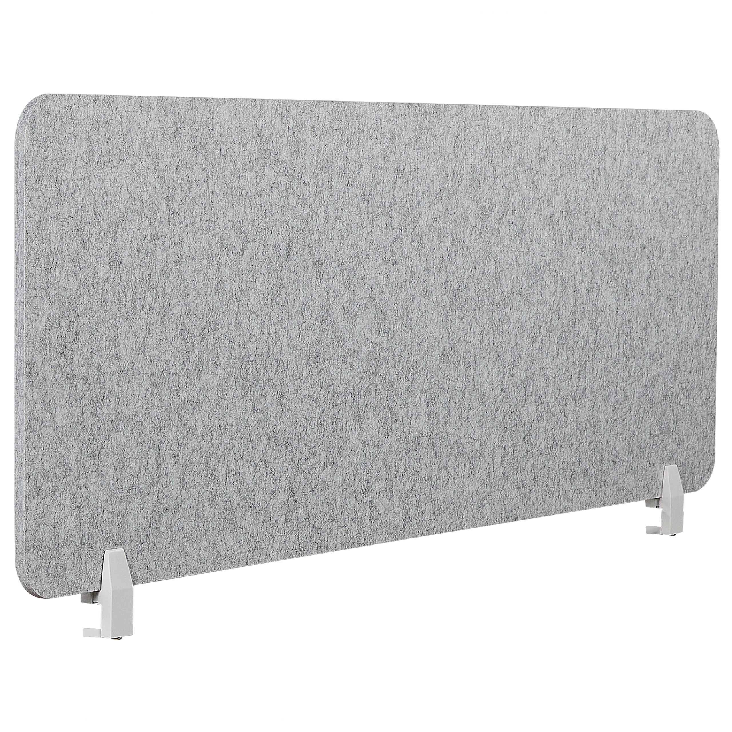 SCHREIBTISCHTRENNWAND 160 x 50 cm Hellgrau Split - Grau, Textil (160/50/1cm) - Beliani