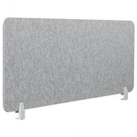 SCHREIBTISCHTRENNWAND 160 x 50 cm Hellgrau Split - Grau, Textil (160/50/1cm) - Beliani