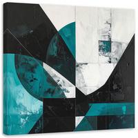 LEINWANDBILD 3D und geometrisch 60x60cm - Türkis, Textil (60/60cm) - Feeby