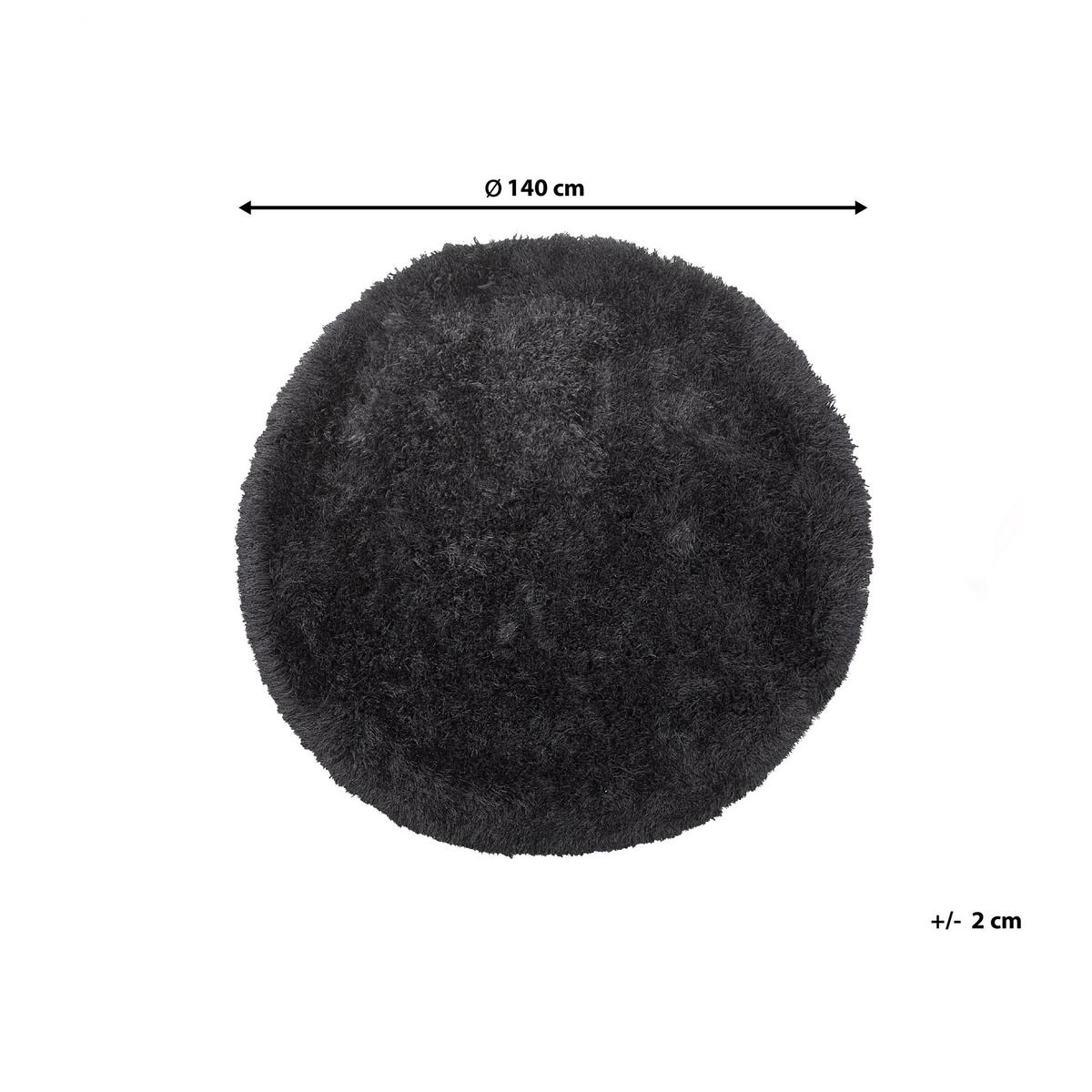 SHAGGY-TEPPICH Cide 140/140 cm - Schwarz, Kunststoff (140/140cm) - Beliani
