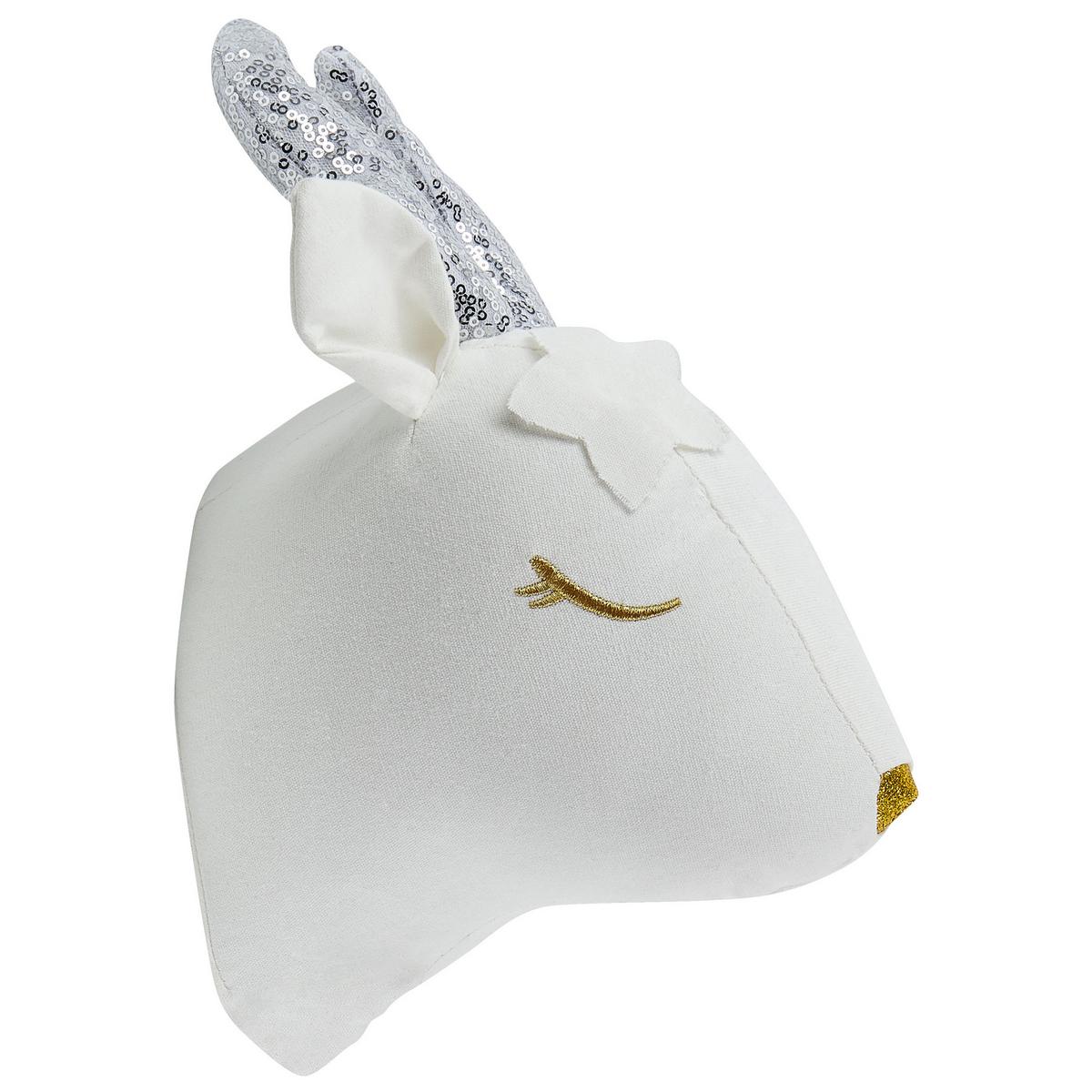 WANDDEKORATION cremeweiß/silber weiß Suzy - Weiß, Textil (20/29/18cm) - Beliani
