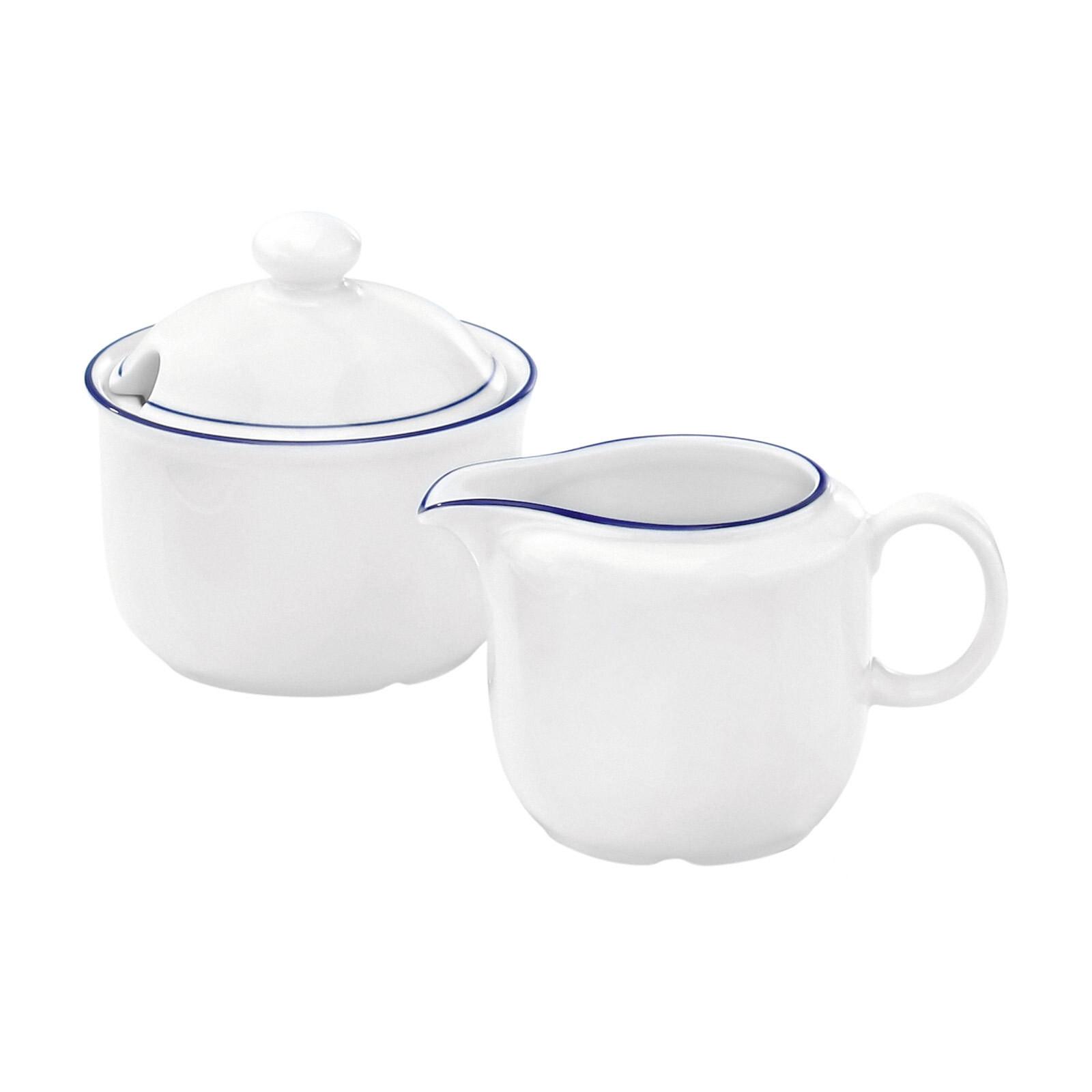 MILCH- & ZUCKER-SET Compact Blaurand weiß-blau - Blau/Weiß, Keramik (1/2cm) - Seltmann Weiden