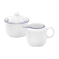 MILCH- & ZUCKER-SET Compact Blaurand weiß-blau - Blau/Weiß, Keramik (1/2cm) - Seltmann Weiden