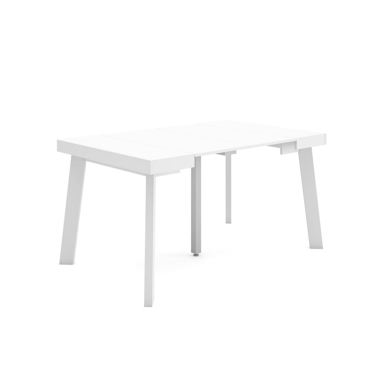 KONSOLENTISCH ausziehbar 58 bis 140cm, für 6 Gäste, weiß, 90/58/73cm - Weiß, Holzwerkstoff (90/140/73cm) - Skraut Home