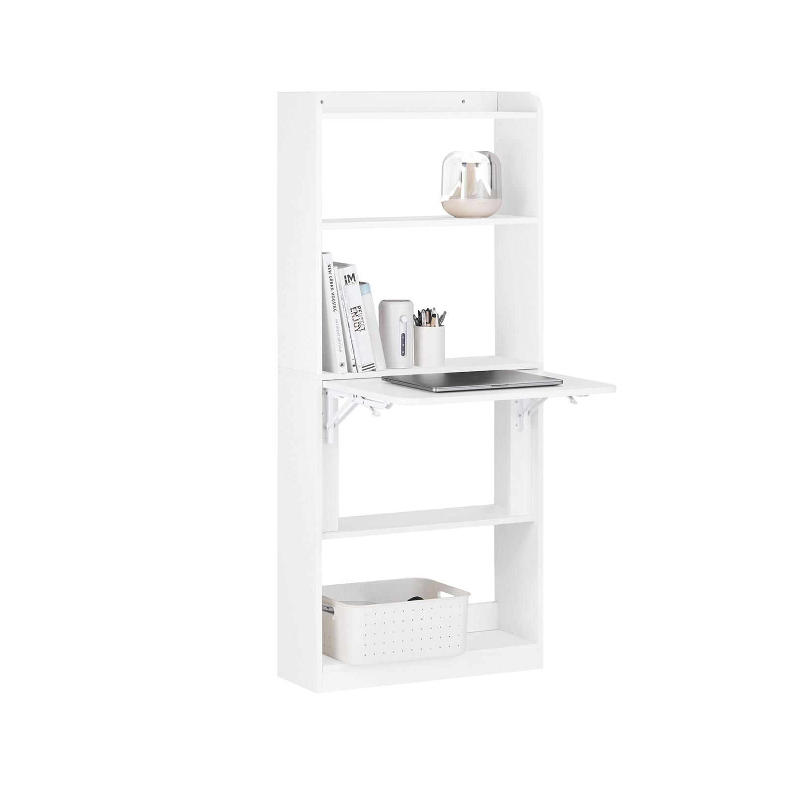 SCHREIBTISCH Klappbar, Weiß 64x145x58cm - Weiß, Holzwerkstoff (58/64/145cm) - SoBuy