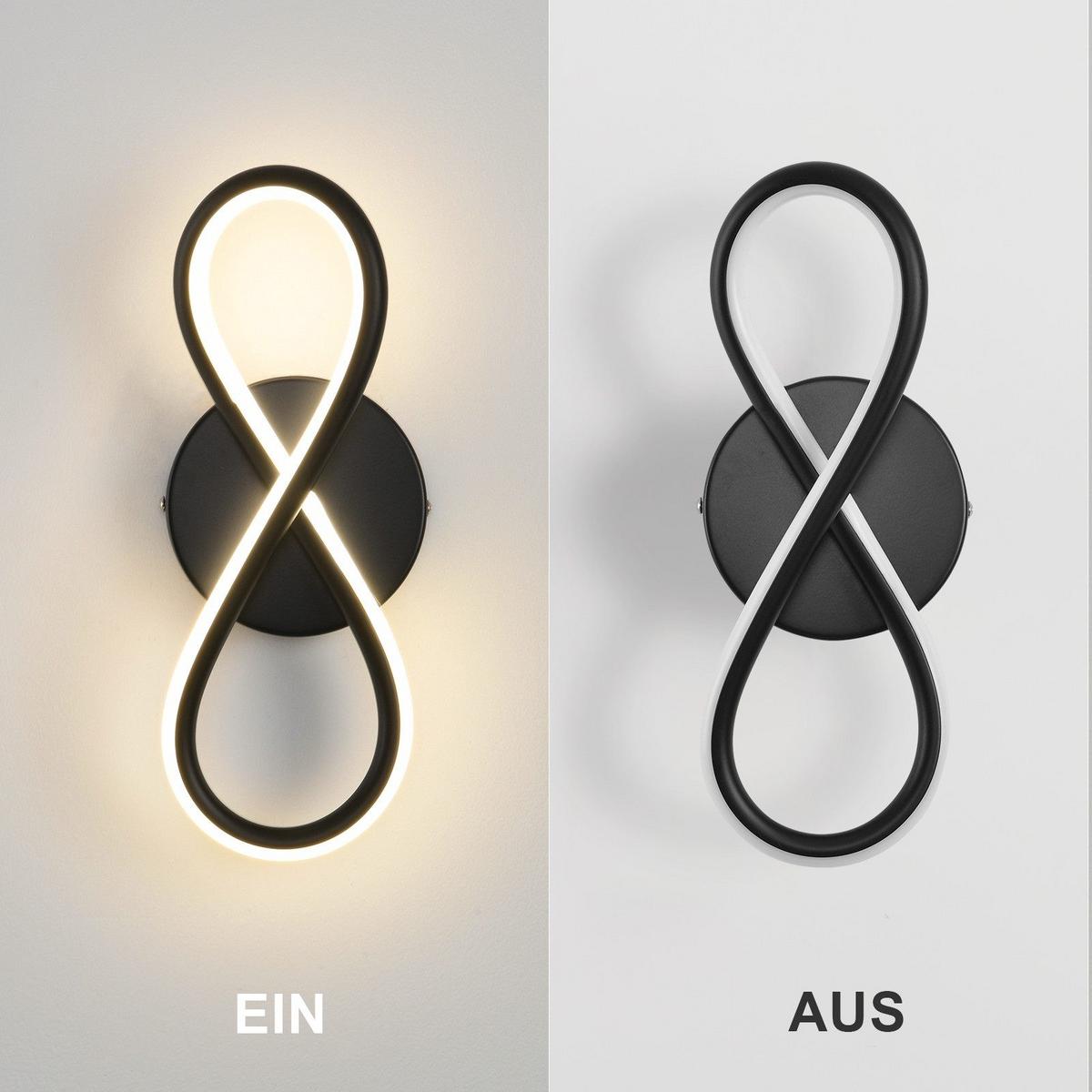 LED WANDLEUCHTE Massie - Schwarz, Metall (31/9/12cm) - Nettlife