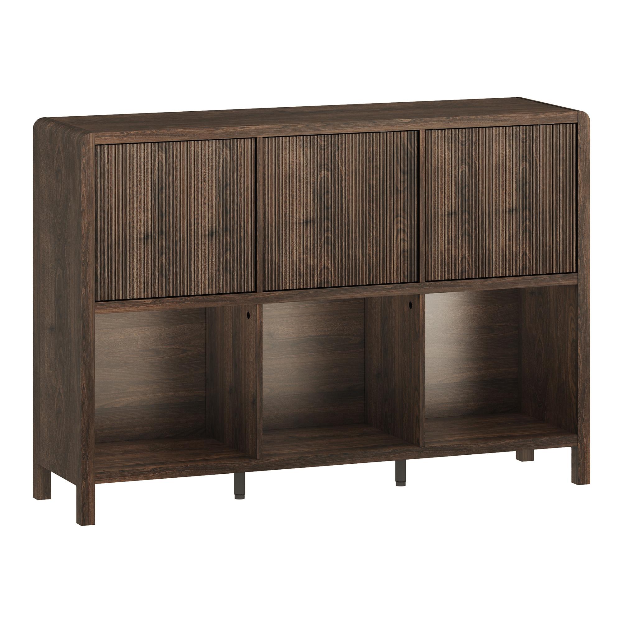 SIDEBOARD Lukkodso - Walnussfarben, Holzwerkstoff (110/76.5/30cm) - [en.casa]