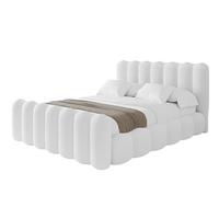 POLSTERBETT mit Bettkasten, Fußteil und Lattenrost, Bett mit Matratze H3/H4 - SORA-Z 180x200 Weiß - Weiß, Holzwerkstoff/Textil (180/200cm) - ALTDECOR