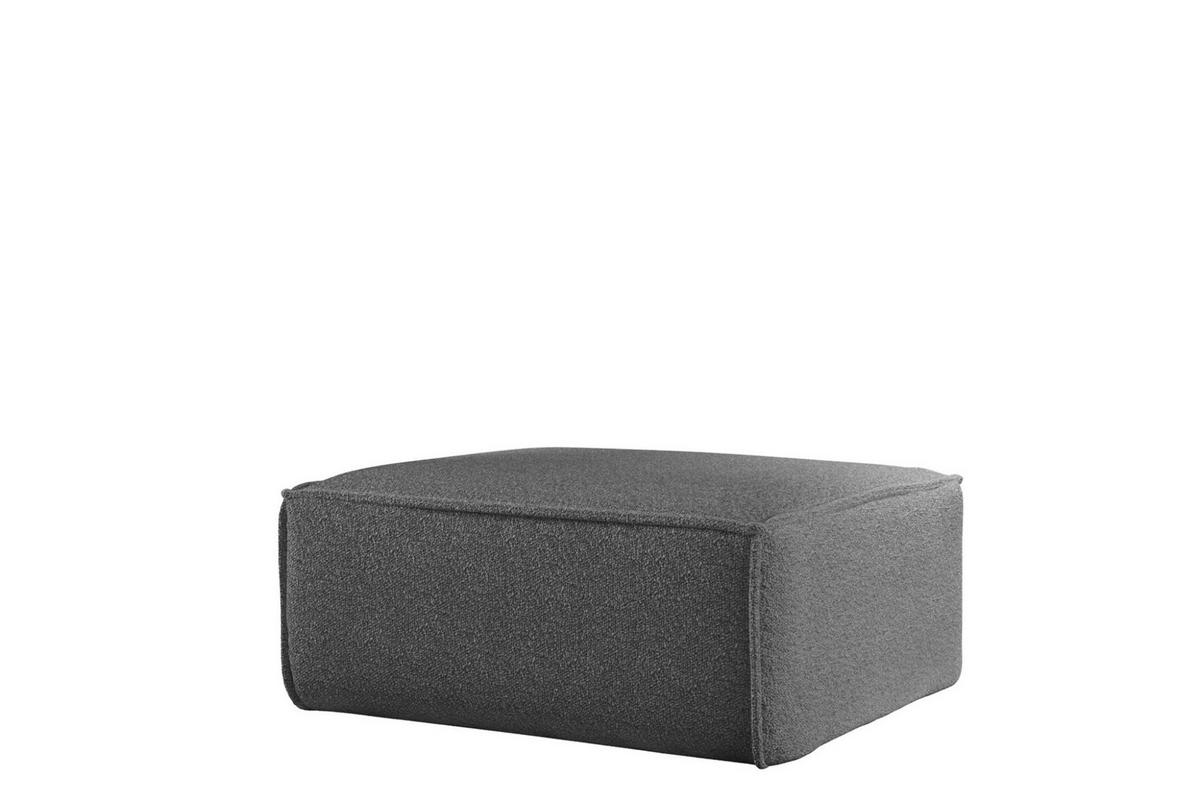 POLSTERHOCKER Celes Premium Ascot Bukla - Graphitfarben, Holzwerkstoff/Textil (85/40/85cm) - Fun Möbel