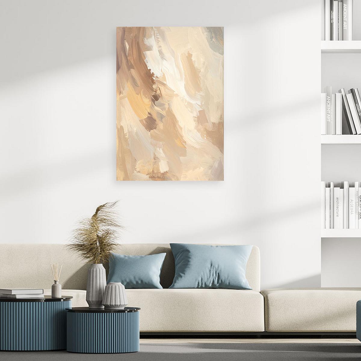 LEINWANDBILD Abstraktion 60x90cm - Beige, Textil (60/90cm) - Feeby