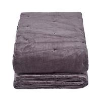 SAMT-KUSCHELDECKE 120/150 cm, Baumwolle wattiert - Dunkelgrau, Textil (125/150cm) - Homescapes
